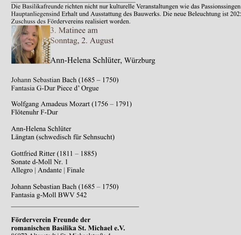 Programm Konzert Basilika Altenstadt