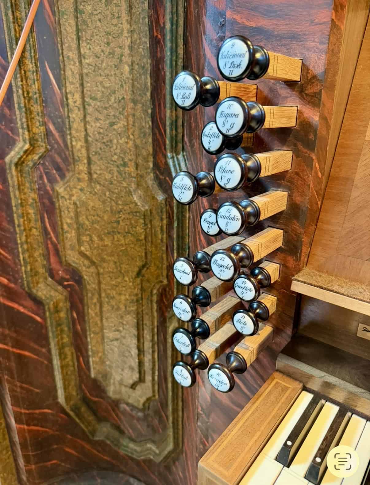 Register Barockorgel Lauda